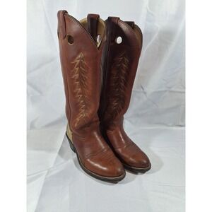 Men's DOUBLE H 9.5 D  Brown 16" Tall Buckaroo Cowboy Boots 2148